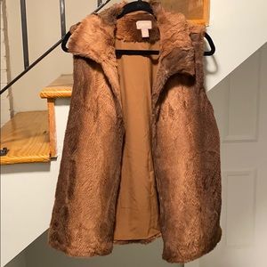 Chico’s brown faux fur vest